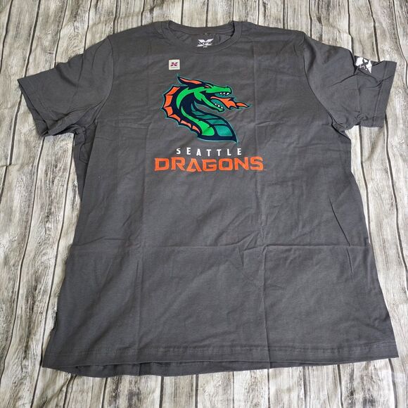 XFL Seattle Dragons Shirt Men's Size 2XL Grey Football New with Tag NWT - Picture 1 of 8